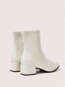 CUCCOO DOLLMOD Women's Fashionable White Elegant Mid-Calf Boots - White - View 9
