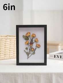 SHEIN 1 pieza Marco de madera rectangular clásico para póster, marco de madera grueso con exhibición de espécimen 3D hueco, adecuado para decoración de pared en la sala de estar