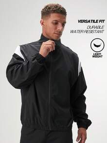 Men's Casual Versatile Simple Contrast Color Patchwork Jacket