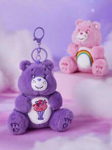 SHEIN X Care Bears 1 只紫色柔软毛绒爱心熊钥匙扣包饰，适合送给朋友和家人的礼物 - 紫色 - 查看 3