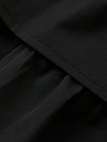 FRIFUL Women's Casual Solid Color Ruffle Hem Sleeveless Jacket, Summer Women Coats - Black - View 8