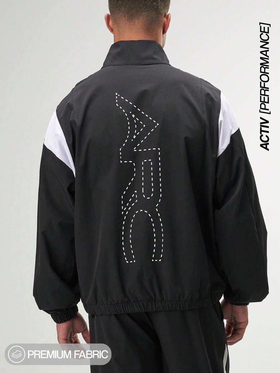 Men's Casual Versatile Simple Contrast Color Patchwork Jacket