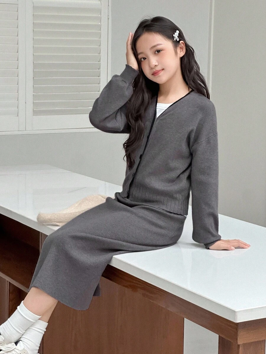 Dazy Kids 青少年女孩日常休闲毛衣套装