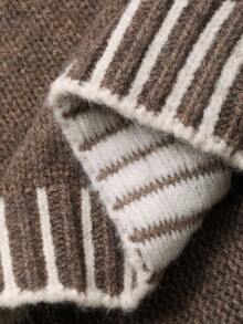 DAZY Women's Casual Contrast Color Turtleneck Sweater, Autumn