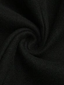 Sweetra 大码束腰金属纽扣大衣 - 黑色 - 查看 6