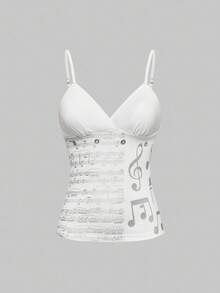 ROMWE J-Fashion Áo hai dây giả lông có thể tháo rời Y2K Abby Himekaji dành cho nữ, thích hợp cho mùa đông. - trắng - Xem 7