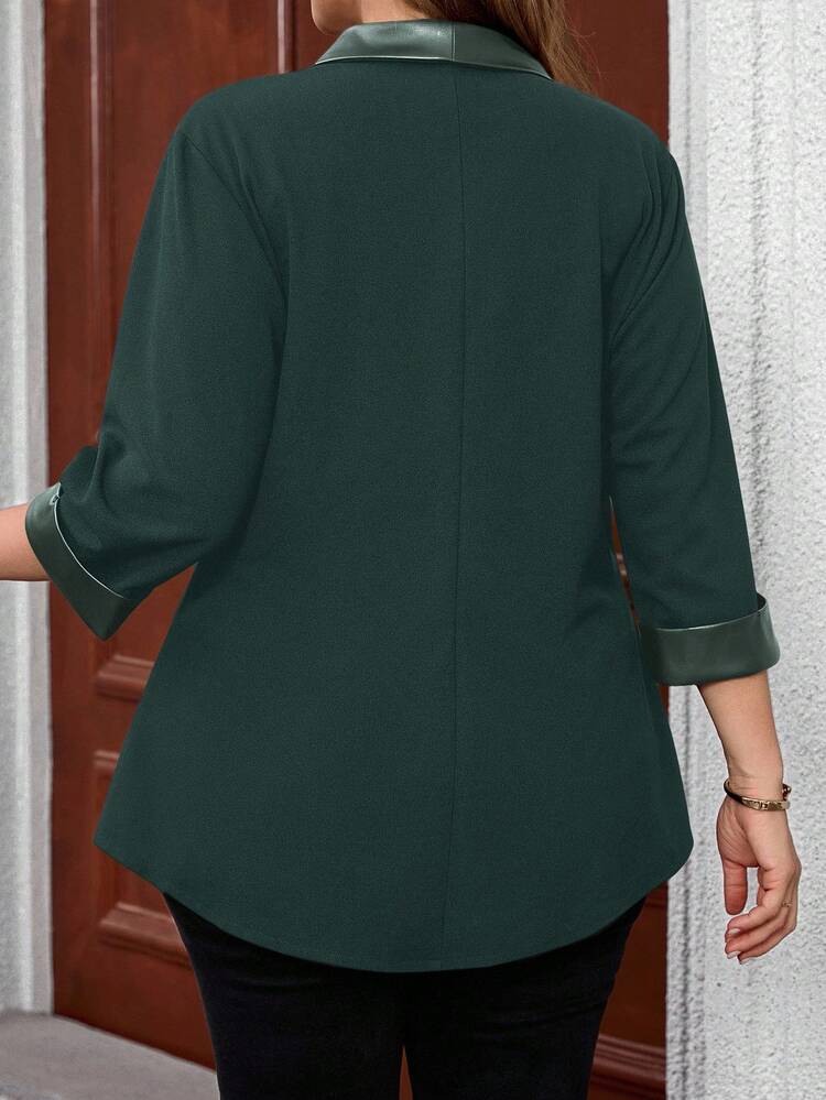 Kurtka skórzana damska w dużym rozmiarze, casualowa, personalizowana, patchworkowa, wiosna/jesień