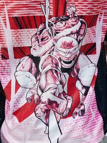 ROMWE MEN TEENAGE MUTANT NINJA TURTLES X ROMWE قميص تي شيرت قصير الأكمام بطبعة السلاحف للرجال في الصيف - وردي - مشاهدة 4