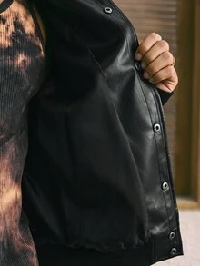 AXEPEAK Men's Woven Casual Loose Fit Long Sleeve Jacket, Fashionable Daily Wear, For Fall Winter - Multicolor - View 6