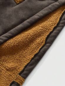 ROMWE MEN Casual 男士复古拉链领休闲夹克，秋季 - 棕色 - 查看 10