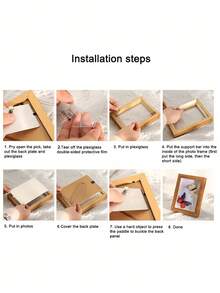 SHEIN 1 pieza Marco de madera rectangular clásico para póster, marco de madera grueso con exhibición de espécimen 3D hueco, adecuado para decoración de pared en la sala de estar