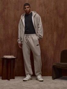 Musero Quần jogger nam dáng rộng, chất liệu cao cấp, có logo thương hiệu, bo gấu, cạp chun co giãn, chỉ bao gồm quần, thích hợp cho mùa Thu/Xuân/Hè. - Màu Khaki - Xem 2