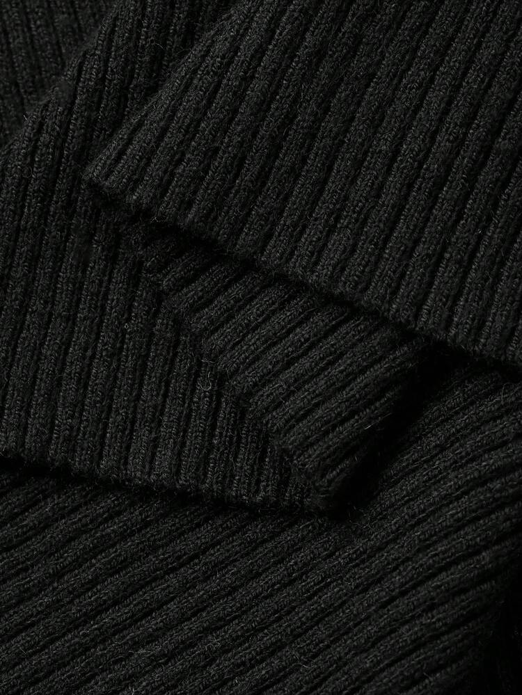 Women's Crew Neck Fitted Long Sleeve Fashionable Knit Sweater Dress