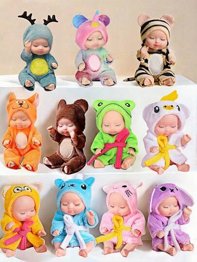 3PCS Realistic Reborn Baby Doll Change Costume Cute Mini Doll Figurines For Dollhouse Decor,Baby Doll,Dolls,Baby Dolls,Baby Doll,Dolls,Baby Dolls