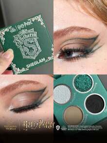 Harry Potter™ X SHEGLAM 哈利波特™ 史萊哲林™ 之家眼影盤 4 色閃光霧面眼影盤 綠色均勻著色順滑可混合眼影 眼影 品牌 美容 化妝 化妝品 適合女性與女孩 完美搭配夏季春季 Y2K 時尚 流行 生日 母親節禮物 假期 派對準備就緒 最佳顏色 - Slytherin - 查看 1