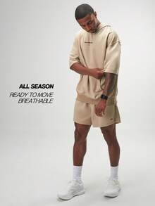 Men's Casual Versatile Letter Print Hoodie - Khaki - View 1