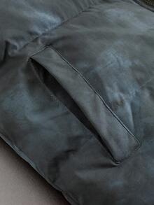 PAVTROS Manfinity Streetrush 男士时尚字母印花连帽长袖保暖外套，Y2K 冬季外套，秋季款 - 黑色 - 查看 5