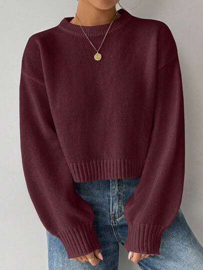 Celisse Jersey blanco de cuello redondo de manga larga, de unicolor y estilo casual para mujer Tropiluxe
