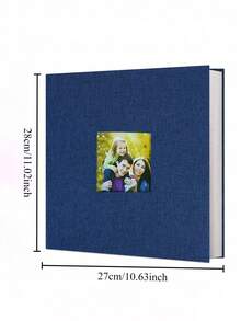 1pc Self-Adhesive Photo Album With Linen Cover, Contains 40 Blank Pages For Pictures In Sizes 3x5, 4x6, 5x7, 8x10, Comes With Metal Pen For DIY Gifts Birthday Graduation