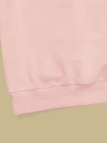 SHEIN 女士刺绣宽松卫衣 - 粉色 - 查看 4