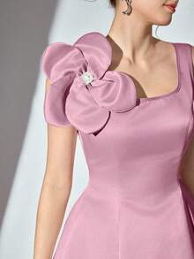 Poshira 大码女士夏季礼服，纯色时尚