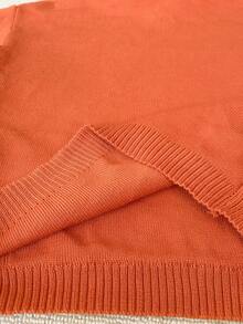 SHEIN Young Girls Casual Hooded Long Sleeve Sweater & Knit Pants Set Autumn Winter Clothes FoGirlen - Rust Brown - View 7