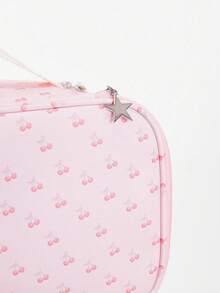 ROMWE Kawaii 卡通粉紅櫻桃設計大號耐用旅行收納袋，手提包，化妝包920022 - 彩色 - 查看 4