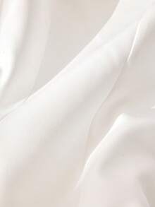 CLARA VERO Women's Solid Gold Button Front Seam Detailed Wide Leg Good Quality Elegant Three Pieces Suit Set - White - View 8