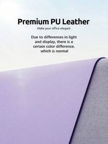 SHEIN 1 件皮革桌垫、皮革鼠标垫、电脑键盘一体式桌垫、大号鼠标垫、笔记本电脑游戏桌垫、高端桌垫、皮革书写和学习防脏、清洁办公桌、防滑护眼皮革桌垫、大号鼠标垫、防滑桌垫、防水 PU 皮革办公桌保护垫、书写垫、适用于办公室和家庭（浅紫色）、耐磨易清洁皮垫、安静、适用于男士、女士员工福利 - 彩色 - 查看 7