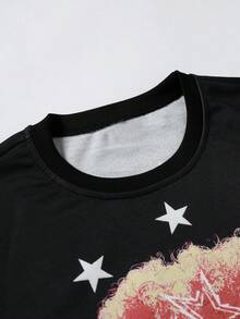 Manfinity EMRG Men's Street Style Pullover Crew Neck Sweatshirt, Fall - Black - View 5