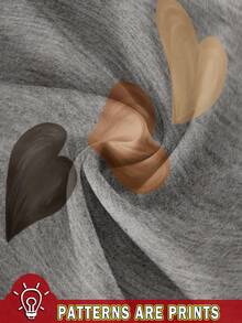 EMERY ROSE Women's Casual Heart Pattern Round Neck Camisole Dress, Suitable For Summer - Light Grey - View 3