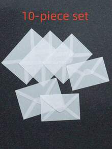 SHEIN Set de 100 sobres translúcidos en blanco para invitaciones, postales, cajas de regalo europeas, tarjetas de mensaje, sobres para bodas, negocios, cartas de vuelta al colegio - transparente - Ver 11