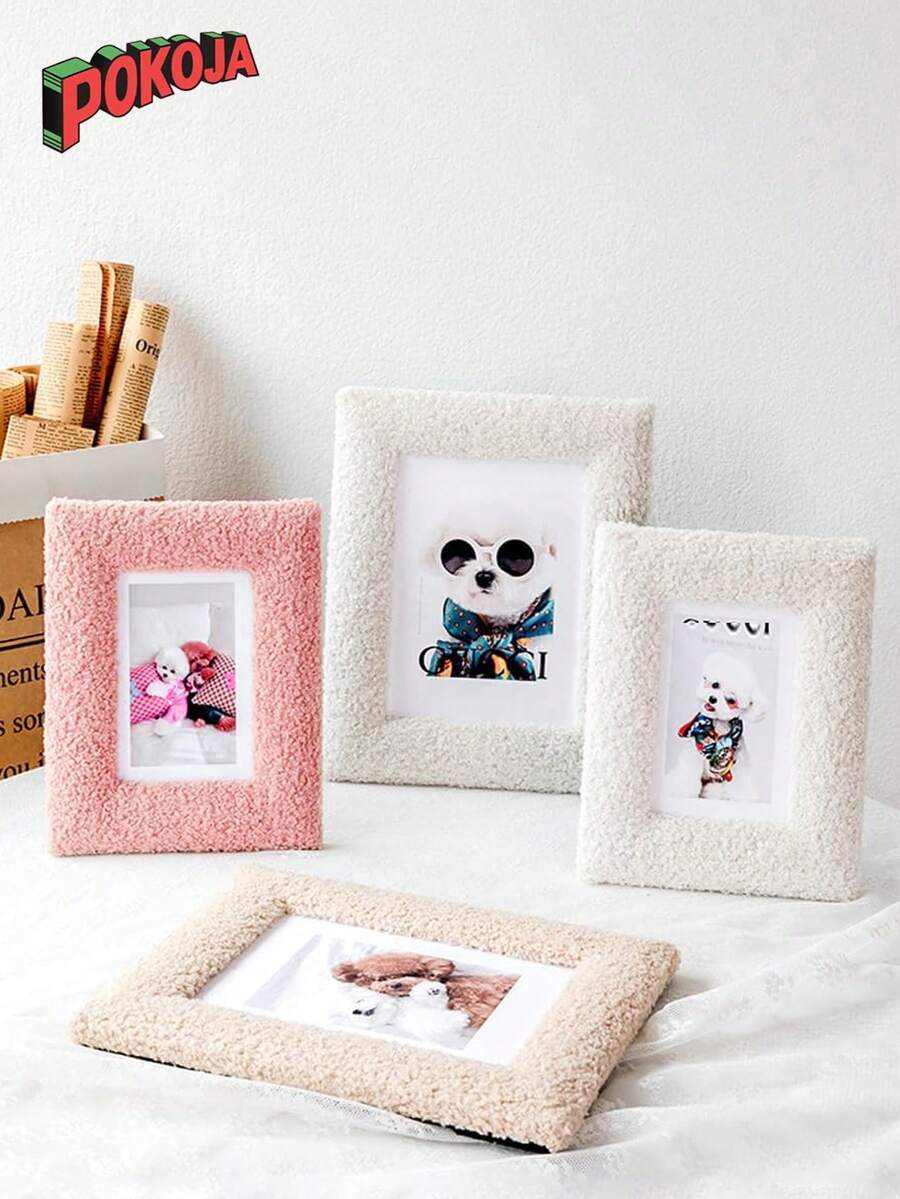 Plush Photo Frame - A Square Photo Frame Made Of Comfortable Fabric. This Frame Is Suitable For Elegant Home Decoration When Hung On The Wall Or Placed On The Table, And Is Also Suitable For Displaying Wedding Or Family Photos. It Can Also Be Given As A Christmas/Birthday Gift. - Multicolor - View 1