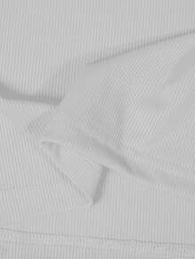 Manfinity Dauomo Men's Rib Knit Patch Round Neck Casual Tank Top, Summer - White - View 6