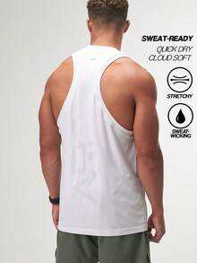 ARC Activewear 无缝白色背心 Stringer 运动背心 跑步 健身房 健身 夏季 - 白色 - 查看 2