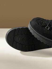 CUCCOO EASI Botas de neve femininas pretas de cano médio, quentes para atividades ao ar livre - Preto - Ver 6