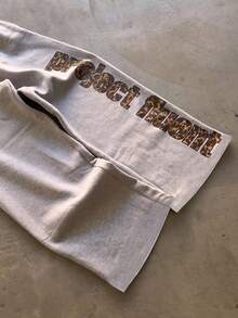 SHEIN Quần nữ họa tiết da báo và chữ, phong cách đường phố - Xám - Xem 4