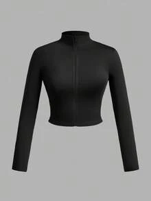 Slaydiva 3pcs/Set Women's Simple Casual Autumn/Winter V-Neck Zipper Tight Long Sleeve T-Shirts, White+Black+Grey,Red Top