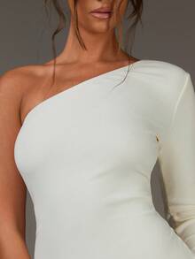 Athîral Váy mùa thu cho nữ, Váy đi chơi sang trọng, Váy trễ vai màu trắng, Váy dự tiệc cưới - Kem - Xem 6