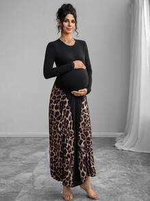Momance Abito plissettato con stampa leopardata e patchwork, sexy e alla moda - Multicolore - Visualizzare 3