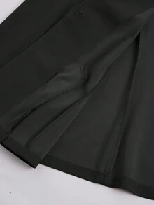 Vionelle Áo khoác blazer công sở cỡ lớn vừa vặn - màu đen - Xem 6