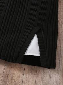 圣诞节、万圣节、黑色连衣裙、黑色连衣裙、冬装、儿童冬装、秋装、万圣节、万圣节服装、圣诞服装、女童长袖衬衫裙两件套 - 黑與白 - 查看 5