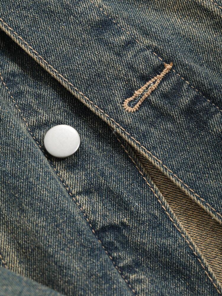 Women's Loose Distressed Washed Denim Jacket,Back To School Clothes
