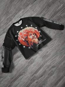 Manfinity EMRG Men's Street Style Pullover Crew Neck Sweatshirt, Fall - Black - View 3