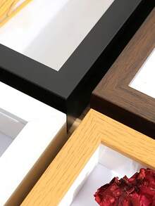 SHEIN 1 pieza Marco de madera rectangular clásico para póster, marco de madera grueso con exhibición de espécimen 3D hueco, adecuado para decoración de pared en la sala de estar