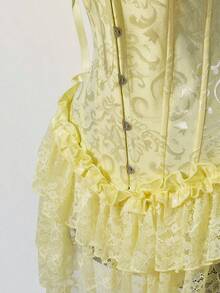 SHEIN ICON 女士万圣节服装，适合万圣节派对，浅黄色，秋冬 - 淡黃色 - 查看 5