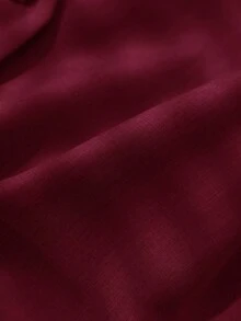 CosyJoli 大码女装夏季新款时尚商务休闲上衣，适合女性外出、办公室、教堂、休闲通勤等场合，优雅商务亚麻无袖背心套装 - 酒紅色 - 查看 5