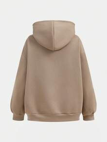 SHEIN Girlism 2 Stücke/Set Teenager Mädchen Solide Braun Locker Lässig Vintage Amerikanischer Stil Englisch Text Grafik Kapuzenpullover Sweatshirt und Jogginghose Trainingsanzug, geeignet für Herbst/Winter, Schulanfang Saison, thermisch gefüttert Teenager Mädchen Braun Set Mädchen Kleidung Set Braun Outfit Set