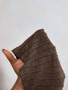 SHEIN 孕妇可调节腰部紧身喇叭裤超高腰长裤 - 棕色 - 查看 7