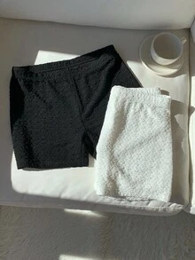 Comfortcana 纯色松紧腰休闲短裤，夏季时尚紧身裤 - 彩色 - 查看 5